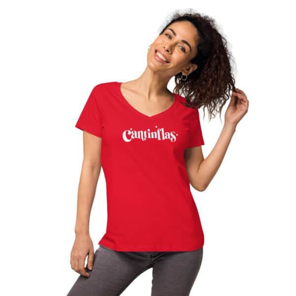 Cantinflas Logo Women's V-Neck T-Shirt Red