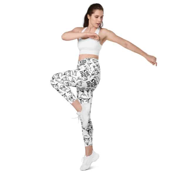 Cantinflas Abstract Profile Leggings with Pockets